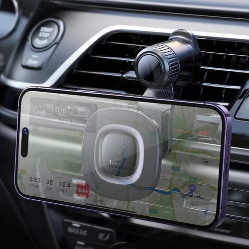 Hoco Car Phone Holder 15W Magnetic Wireless Charging Phone Holder for Air Vent w/ Hook Locking