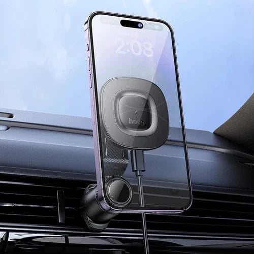 Hoco Car Phone Holder 15W Magnetic Wireless Charging Phone Holder for Air Vent w/ Hook Locking