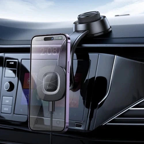 Hoco Car Phone Holder 15W Magnetic Wireless Charging Phone Holder for Dashboard