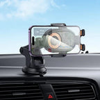 Hoco Car Phone Holder 15W Wireless Charging Phone Holder for Windshield & Dashboard w/ Transparent Design