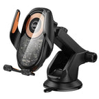Hoco Car Phone Holder 15W Wireless Charging Phone Holder for Windshield & Dashboard w/ Transparent Design