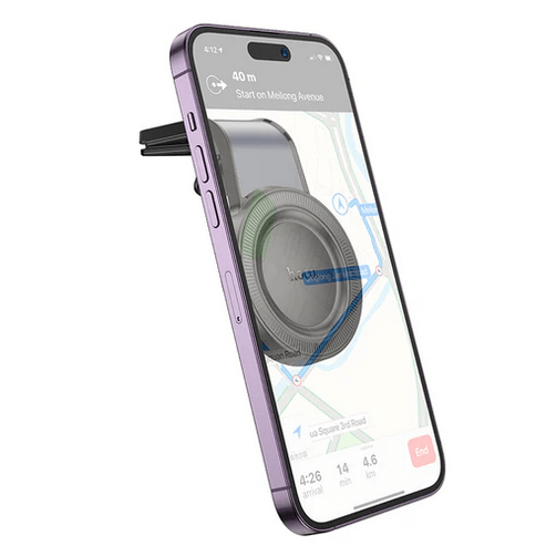 Hoco Car Phone Holder L-Shape Air Vent Magnetic Phone Holder w/ Ring Magnet