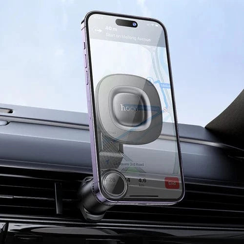 Hoco Car Phone Holder Magnetic Air Vent Phone Holder w/ Ring Magnet, Hook Locking