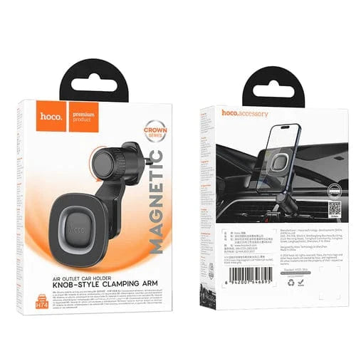 Hoco Car Phone Holder Magnetic Air Vent Phone Holder w/ Ring Magnet, Hook Locking