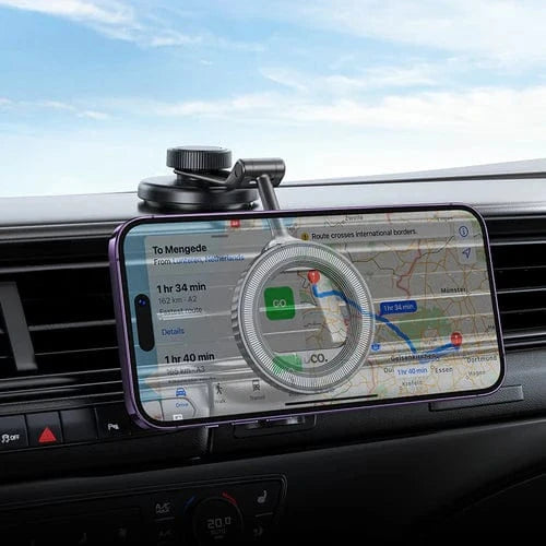 Hoco Car Phone Holder Magnetic Dashboard Phone Holder w/ Ring Magnet, Foldable Design