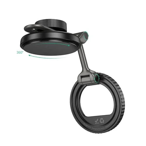 Hoco Car Phone Holder Magnetic Dashboard Phone Holder w/ Ring Magnet, Foldable Design