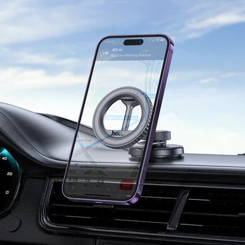 Hoco Car Phone Holder Magnetic Dashboard Phone Holder w/ Ring Magnet, Foldable Design