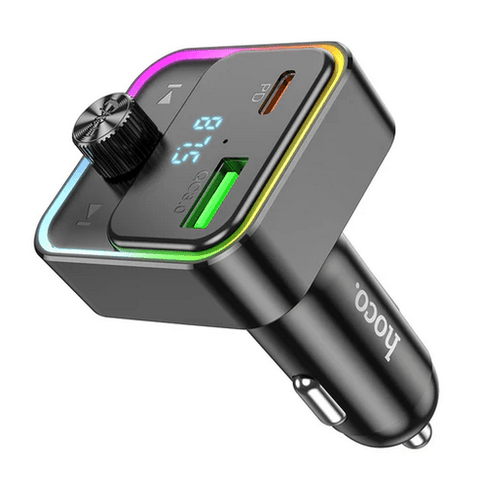 Hoco FM Kit 30W FM Car Kit with PD+QC, RGB Light