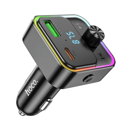 Hoco FM Kit 30W FM Car Kit with PD+QC, RGB Light