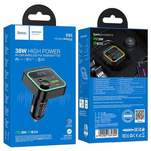 Hoco FM Kit 38W FM Car Kit with PD+QC, RGB Light