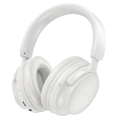 Hoco Headset White Premium Bluetooth Headset w/ 46 Hours, Light Weight Comfort Fit