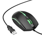 Hoco Keyboard & Mouse Wired Gaming Mouse w/ 2400 DPI, LED Light