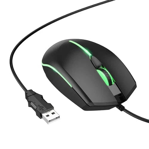Hoco Keyboard & Mouse Wired Gaming Mouse w/ 2400 DPI, LED Light