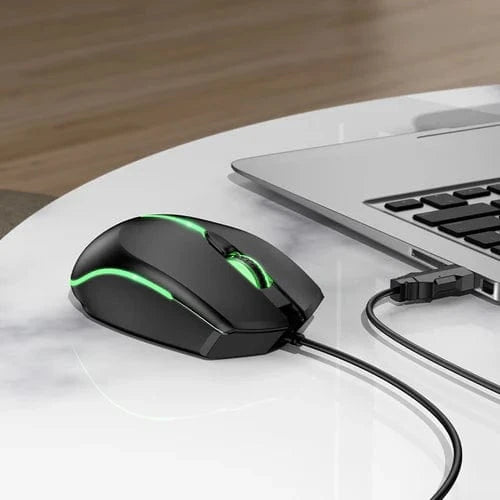 Hoco Keyboard & Mouse Wired Gaming Mouse w/ 2400 DPI, LED Light