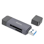Hoco Memory Card USB 2.0 Memory Card Reader with USB-A / USB-C Dual Plug