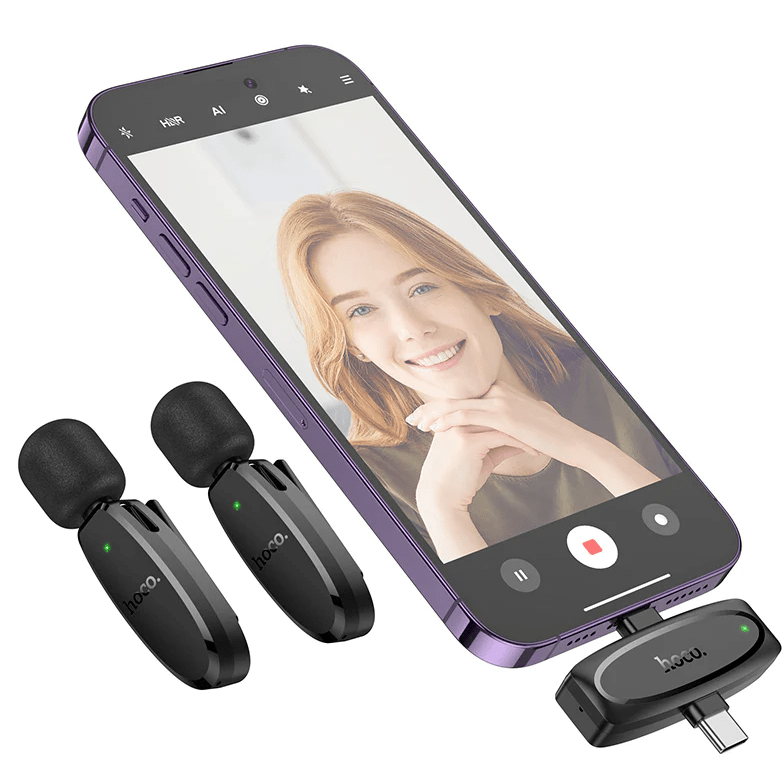 Hoco Microphone Dual Wireless Digital Microphone w/ Lightning & Type C Dual Connector