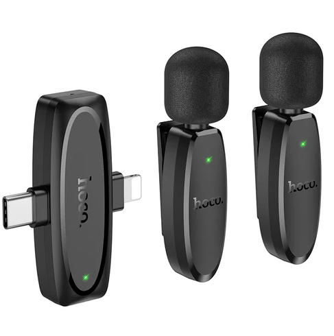 Hoco Microphone Dual Wireless Digital Microphone w/ Lightning & Type C Dual Connector