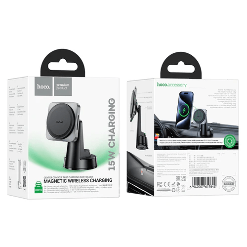 Hoco mobile phone accessories 15W Magnetic Wireless Fast Charging Phone Holder for Dashboard