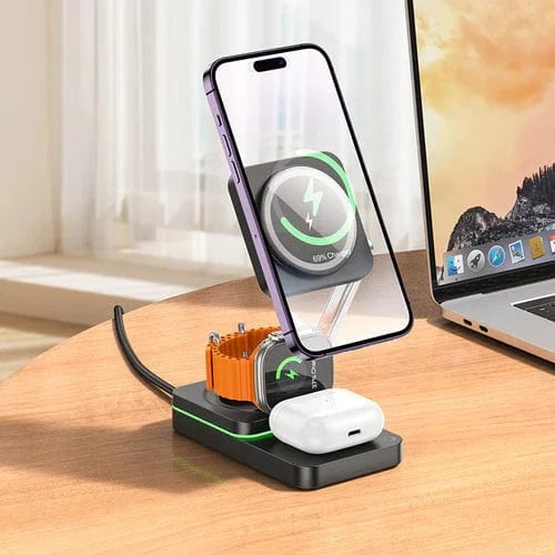Hoco mobile phone accessories Wireless Fast Charger - 15W 3-in-1 Magnetic