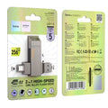 Hoco Stroage Drive 256GB 2 in 1 USB-A & USB-C High Speed Flash Drive
