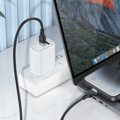 Hoco USB Charging Cable 27W PD Silicon Super Fast Charging Cable - Lightning to Type C (X109) 3 Meter