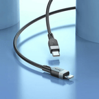 Hoco USB Charging Cable 27W PD Silicon Super Fast Charging Cable - Lightning to Type C (X109) 3 Meter