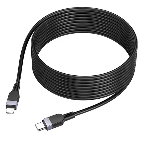 Hoco USB Charging Cable 27W PD Silicon Super Fast Charging Cable - Lightning to Type C (X109) 3 Meter