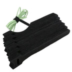 Releasable Black Nylon Hook & Loop Cable Ties 15/20/25/30cm
