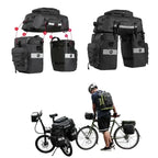 3-in-1 Bicycle Pannier Bag with Rain Cover