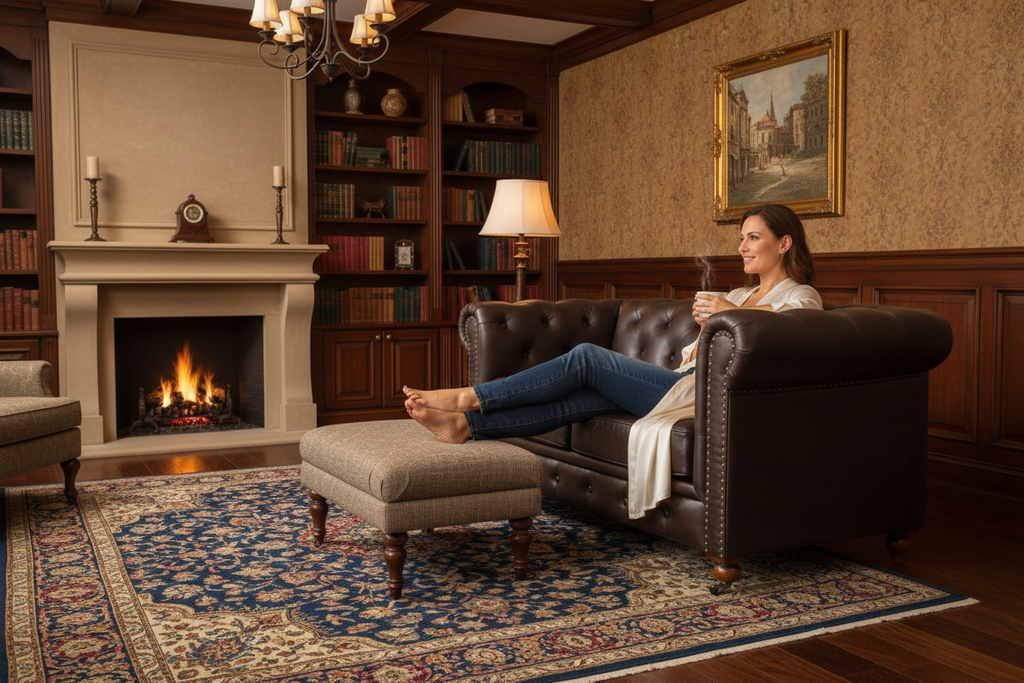 Newell Chesterfield 2 Seat Sofa - Dark Brown