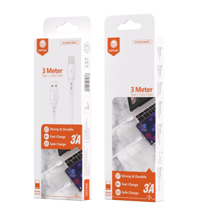 VIPFAN USB Charging Cable 3A Fast & Safe Charge Cable w/ 2M & 3M