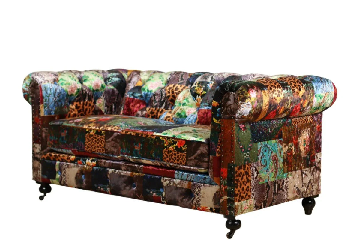 Winston Chesterfield Patchwork 2 Seater Sofa at online8 furniture store Auckland