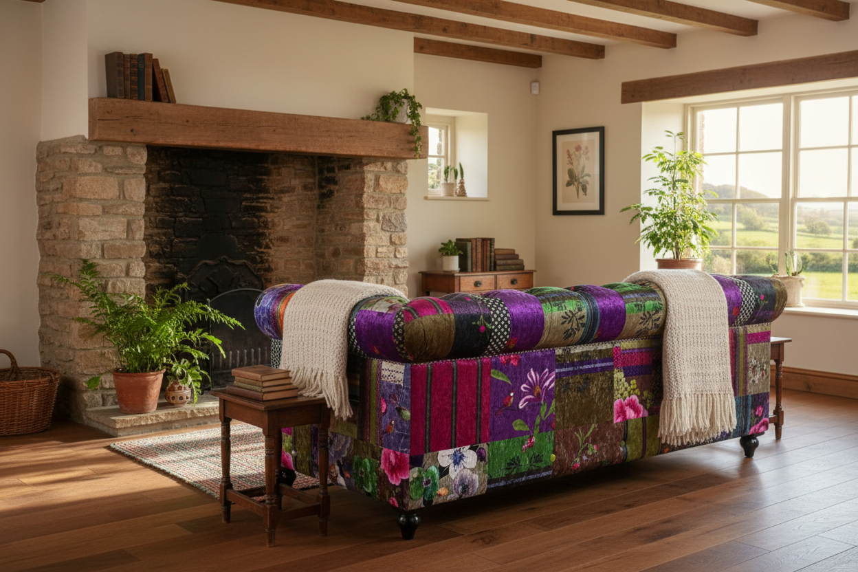 Chesterfield Patchwork 3 Seater Sofa