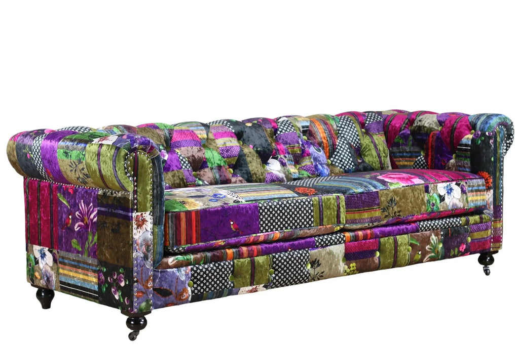 Winston Chesterfield Patchwork 3 Seater Sofa at online8 furniture store Auckland