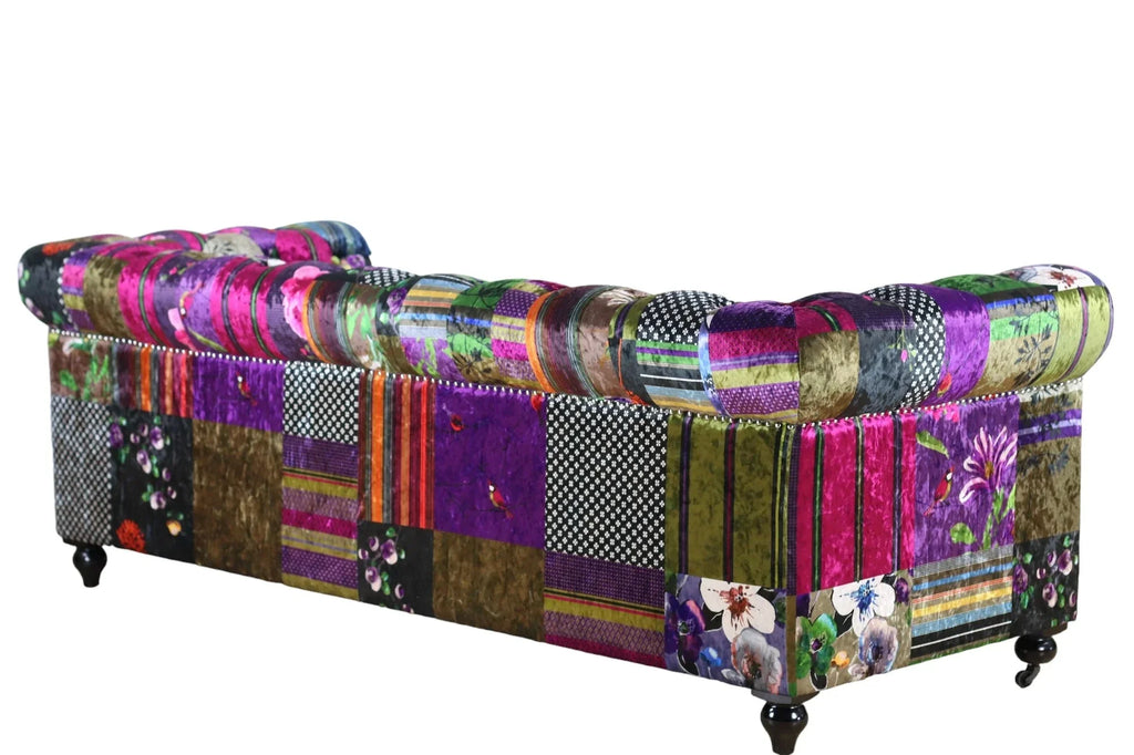 Winston Chesterfield Patchwork 3 Seater Sofa at online8 furniture store Auckland