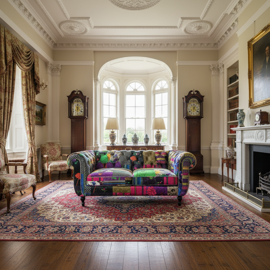 Chesterfield Patchwork 2 Seater Sofa