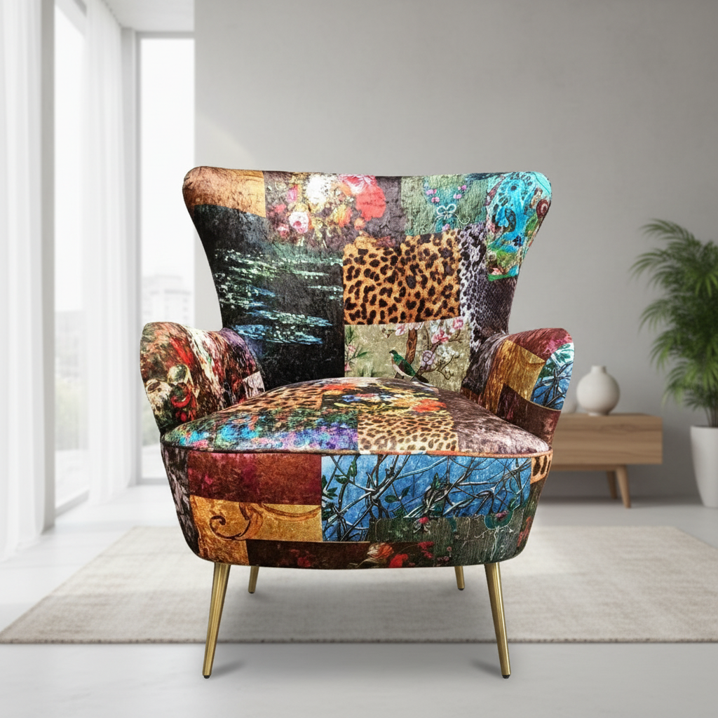 Patchwork Armchair - Leopard