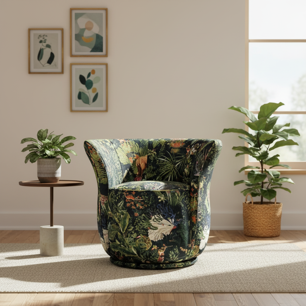 Patchwork Tub Swivel Chair