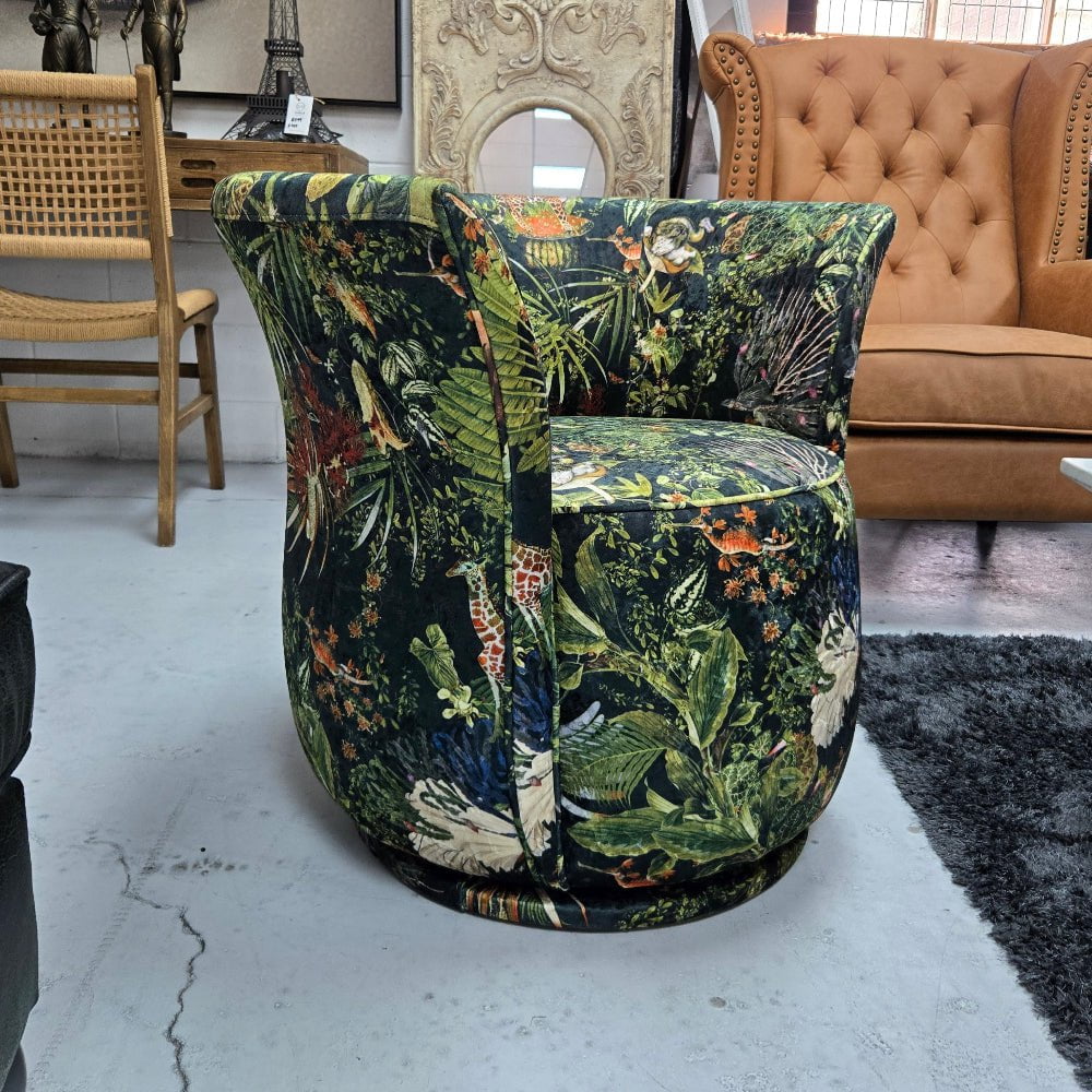 Yorkshire Patchwork Tub Swivel Chair at online8 furniture store Auckland