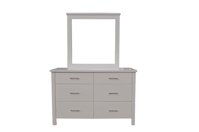 Tina White Dresser with Mirror