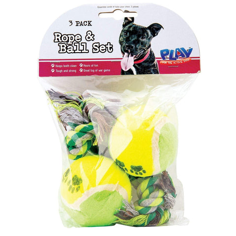 Bro Deals Dog Toys Pet Dog rope & ball set