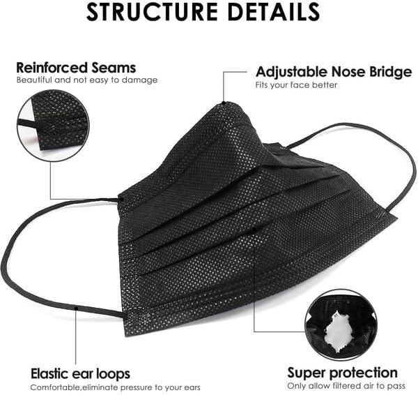 Bro Deals Health & Beauty Black Masks 150pcs