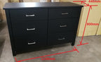 Bro Deals Lowboy Tina 6 Drawer Lowboy Black
