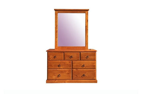 BroDeals Bedroom Furniture Sets Classic 7 Drawers Dressing Table with Mirror