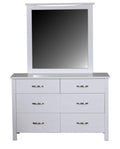 BroDeals Bedroom Furniture Sets Patty 6 Drawer Dressing Table with Mirror