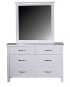 BroDeals Bedroom Furniture Sets Patty 6 Drawer Dressing Table with Mirror