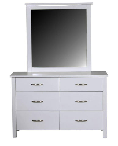 BroDeals Bedroom Furniture Sets Patty 6 Drawer Dressing Table with Mirror