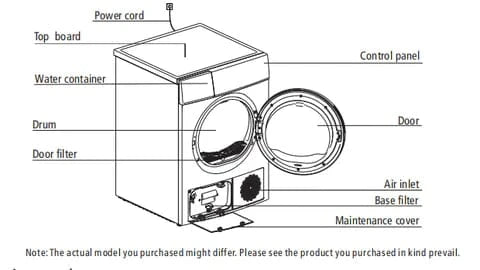 BroDeals Dryer Midea 8KG Heat Pump Tumble dryer MDC80-CH03/B06E-AU(7)-P2