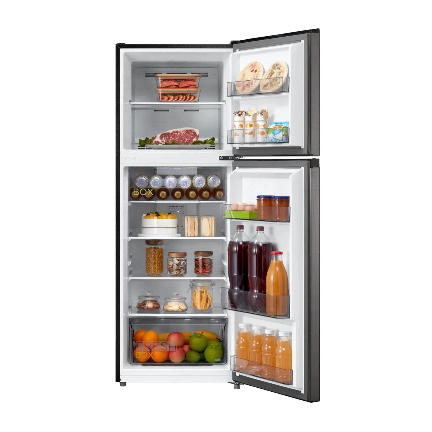 BroDeals Fridge Freezer Midea Meet 236L Top Mount Fridge Freezer Jazz Black MDRT346MTF28AP