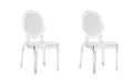 BroDeals Kitchen & Dining Room Chairs 2 Chairs Clear Balloon Back Dining Chair Indoor/Outdoor